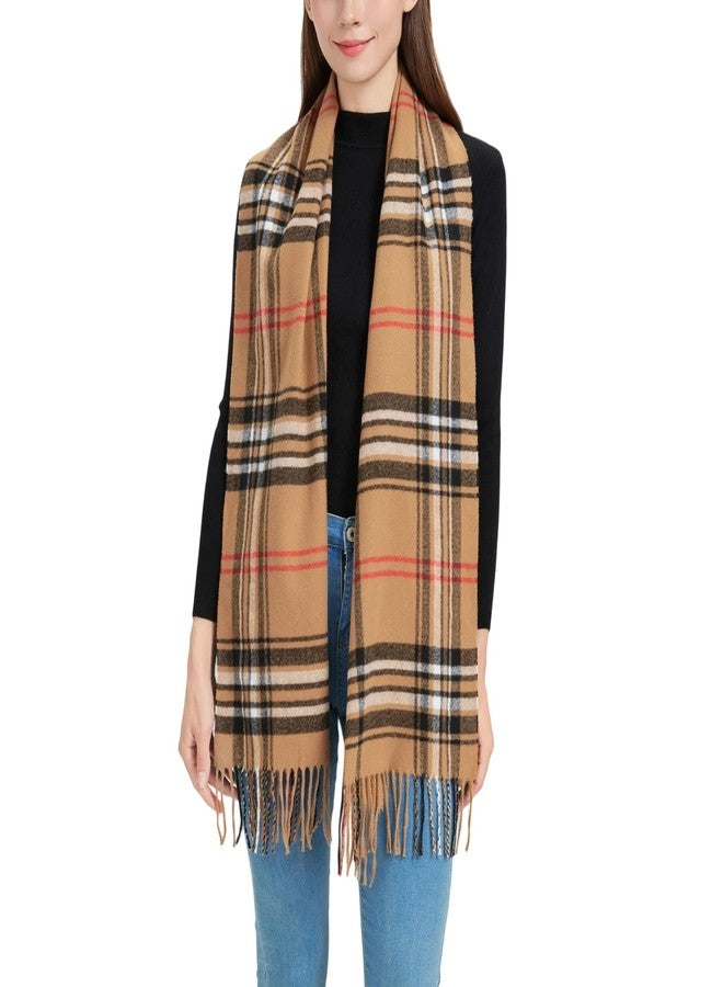 Nonakgado Camel Plaid Scarf-Winter Soft Classic Plaid Tartan Checkered Scarves for Women and Men(Style 34) - Image 1